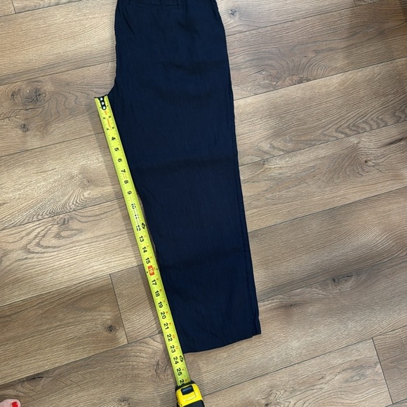 J. Jill Women’s Linen Stretch 3/4 Pants Pockets Navy Blue Size M - Picture 7 of 8